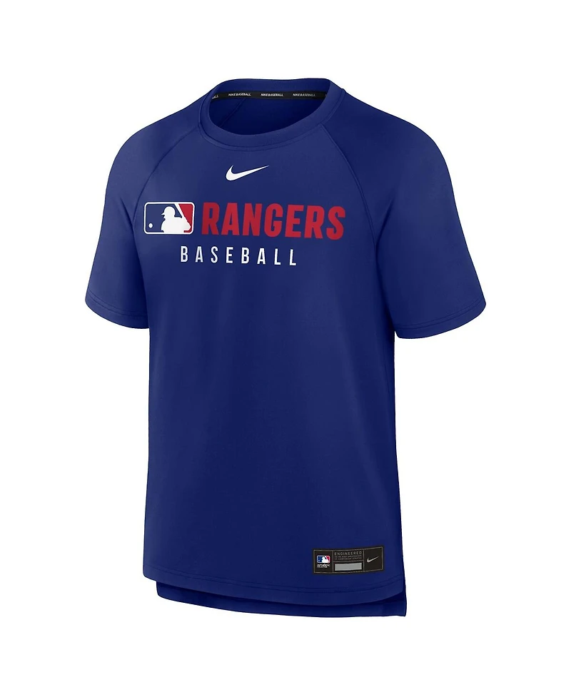 Nike Men's Royal Texas Rangers Authentic Collection Pregame Raglan Performance T-Shirt