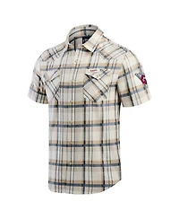 Darius Rucker Collection by Fanatics Men's Navy Cleveland Guardians Plaid Full-Snap Shirt