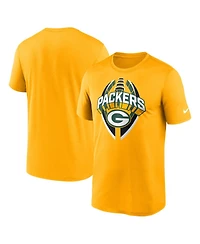 Nike Men's Gold Green Bay Packers Legend Icon Performance T-Shirt