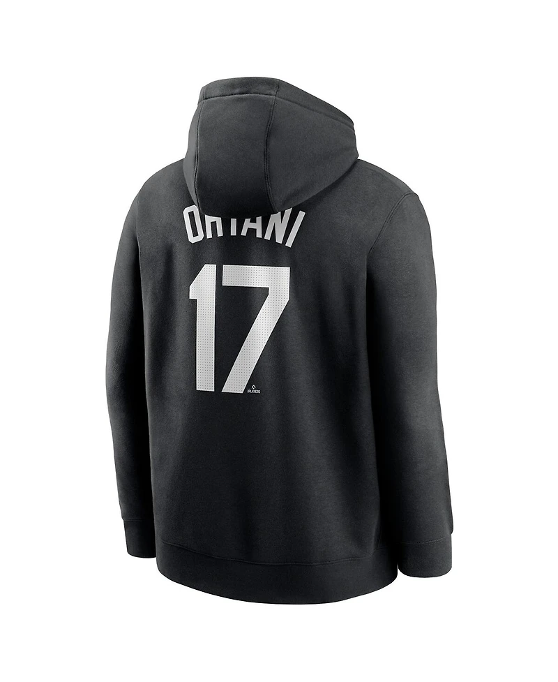 Nike Men's Shohei Ohtani Black Los Angeles Dodgers Player Name Number Club Fleece Pullover Hoodie