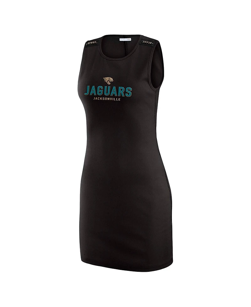 Wear by Erin Andrews x Gracie Women's Hunt Black Jacksonville Jaguars Ribbed Tank Dress