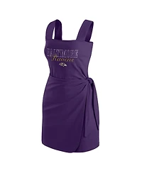 Wear by Erin Andrews Women's Purple Baltimore Ravens Wrap Dress