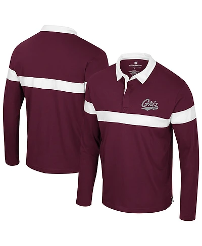 Colosseum Men's Maroon Montana Grizzlies Too Cool For School Long Sleeve Polo Shirt