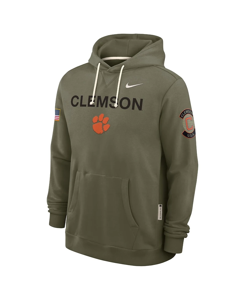 Nike Men's Olive Clemson Tigers 2025 Military Appreciation Performance Pullover Hoodie