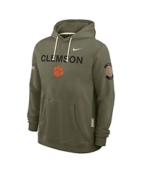 Nike Men's Olive Clemson Tigers 2025 Military Appreciation Performance Pullover Hoodie