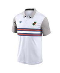 Nike Men's White/Gray Florida Gators Athletic Prep Legacy Logo Vapor Performance Polo Shirt