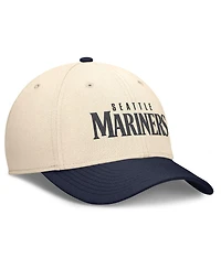 Nike Men's Natural/Navy Seattle Mariners Statement Rise Performance Flex Hat