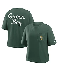 Nike Women's Green Bay Packers Rewind Pocket Boxy T-Shirt