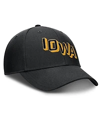 Nike Men's Black Iowa Hawkeyes Slanted Primetime Rise Performance Adjustable Hat
