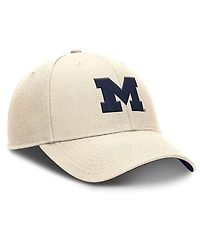 Jordan Men's Natural Michigan Wolverines Rise Primetime Performance Trucker Adjustable Hat