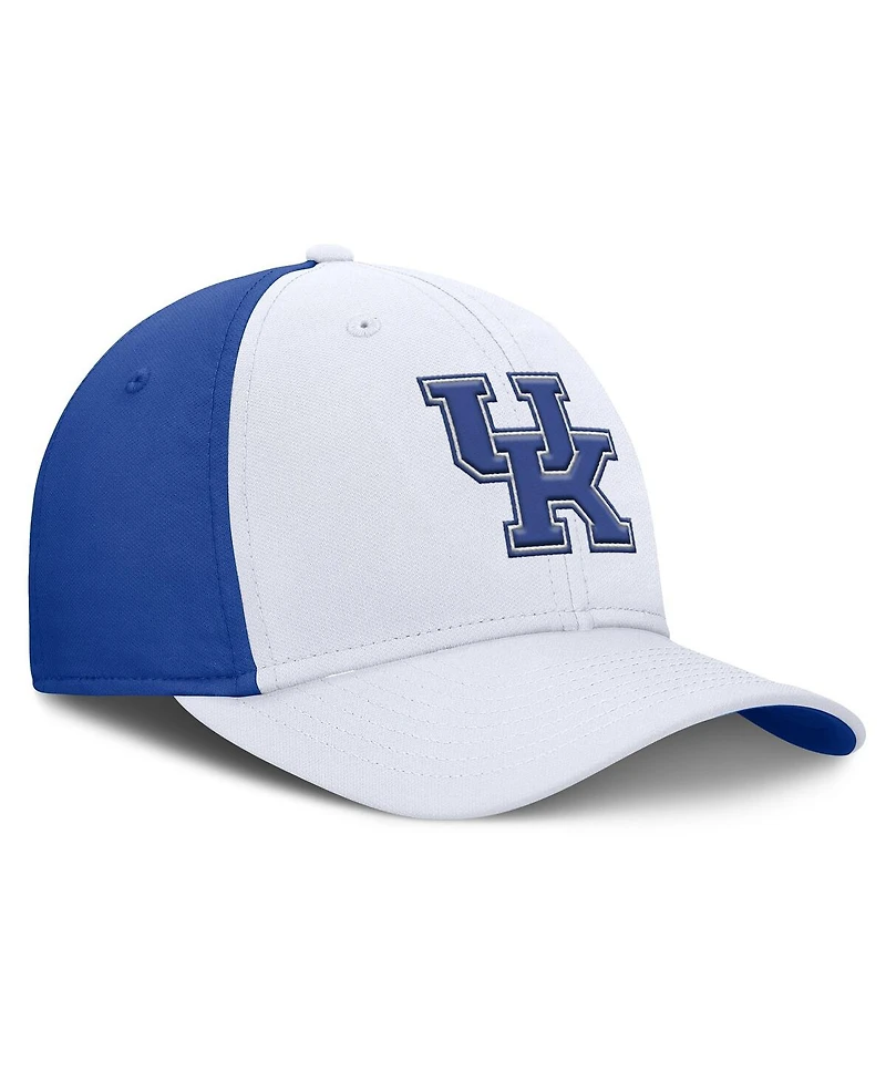Nike Men's White/Royal Kentucky Wildcats 2025 Sideline Rise Local Performance Flex Hat