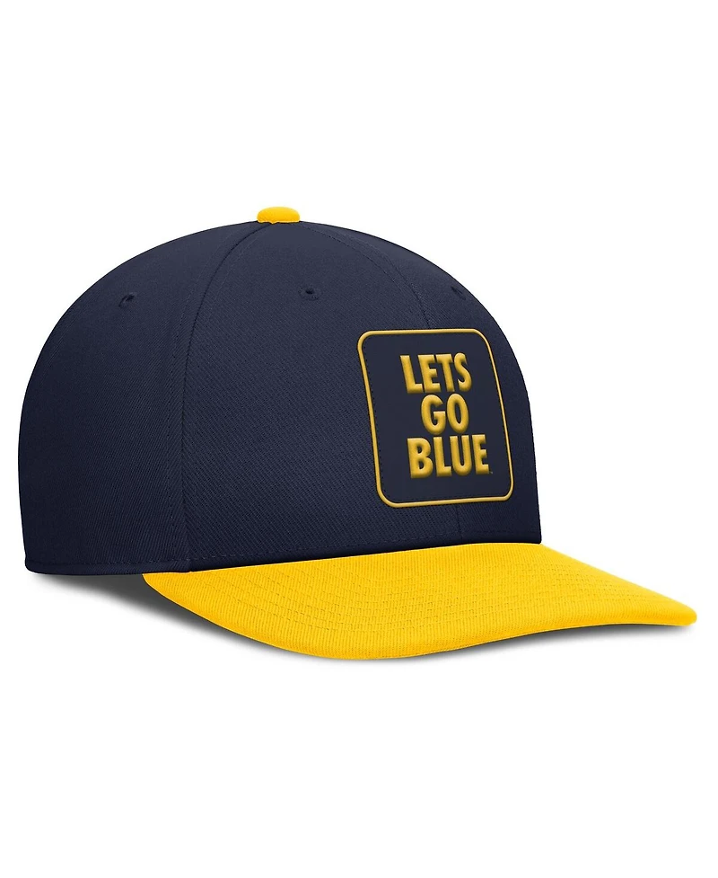 Jordan Men's Navy/Maize Michigan Wolverines 2025 Sideline Campus Pro Local Snapback Hat