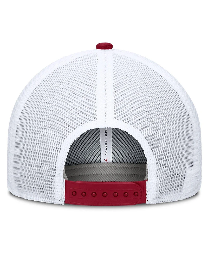 Jordan Men's Crimson/White Oklahoma Sooners Rise Primetime Performance Trucker Adjustable Hat