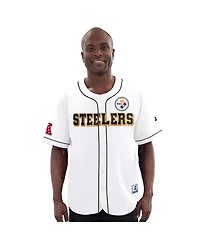 Starter Men's White Pittsburgh Steelers Relay Full-Button Baseball Jersey