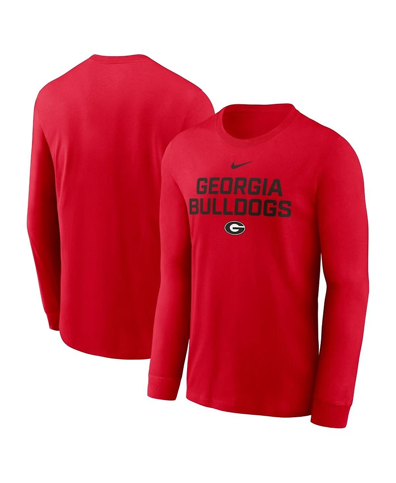 Nike Men's Red Georgia Bulldogs 2025 Sideline Performance Long Sleeve T-Shirt