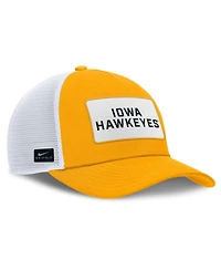 Nike Men's Gold/White Iowa Hawkeyes 2025 On-Field Rise Patch Trucker Adjustable Hat