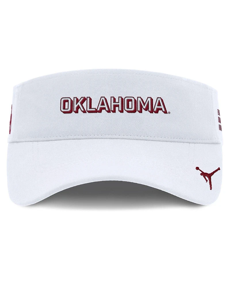 Jordan Men's White Oklahoma Sooners 2025 On-Field Gameday Performance Ace Adjustable Visor Hat