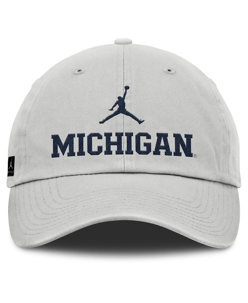 Jordan Men's Gray Michigan Wolverines 2025 On-Field Gameday Club Adjustable Hat