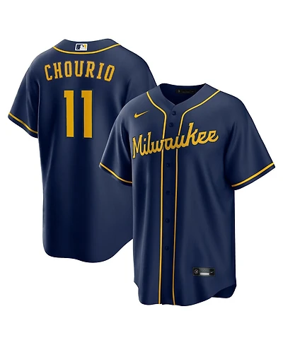 Nike Men's Jackson Chourio Navy Milwaukee Brewers Alternate 2 Replica Jersey