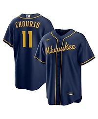 Nike Men's Jackson Chourio Navy Milwaukee Brewers Alternate 2 Replica Jersey