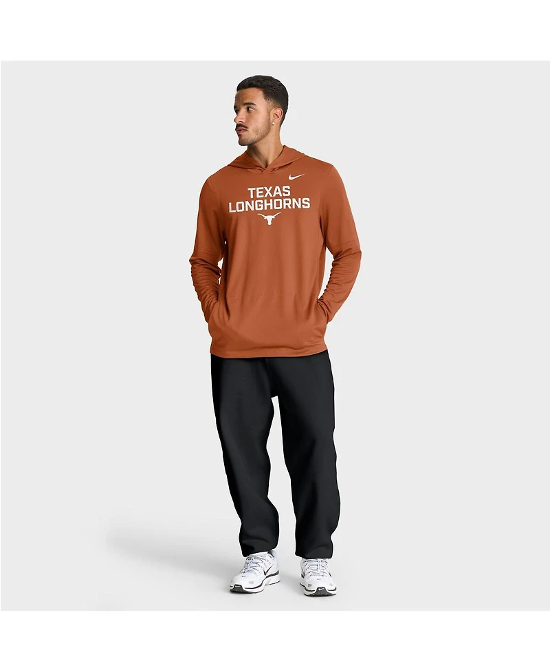 Nike Men's Texas Longhorns 2025 Sideline Performance Long Sleeve Hoodie T-Shirt