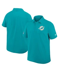 Nike Men's Aqua Miami Dolphins Sideline City Pride Woven Performance Polo Shirt