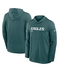 Nike Men's Midnight Green Philadelphia Eagles Big Tall Sideline Performance Long Sleeve Hoodie T-Shirt