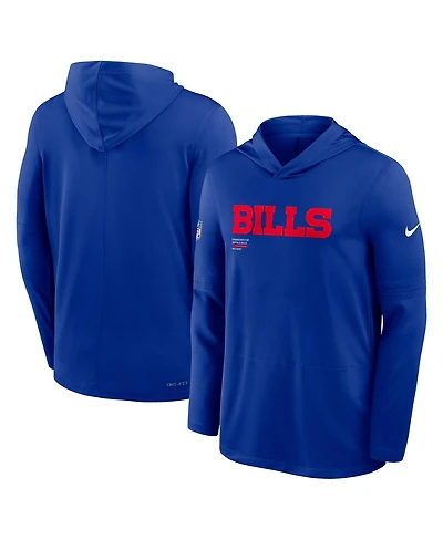Nike Men's Royal Buffalo Bills Big Tall Sideline Performance Long Sleeve Hoodie T-Shirt
