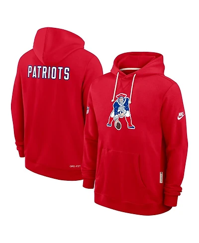 Nike Men's Red New England Patriots Sideline Offensive Set Play Performance Pullover Hoodie