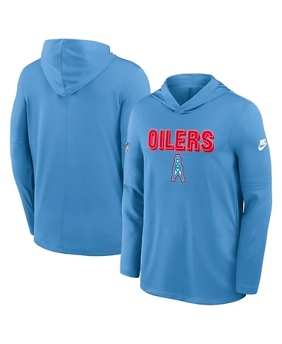 Nike Men's Light Blue Tennessee Titans Oilers Throwback Alt Pack Performance Long Sleeve Hoodie T-Shirt