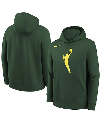 Nike Big Boys and Girls Hunter Green Wnba Logo Essential Team Pullover Hoodie