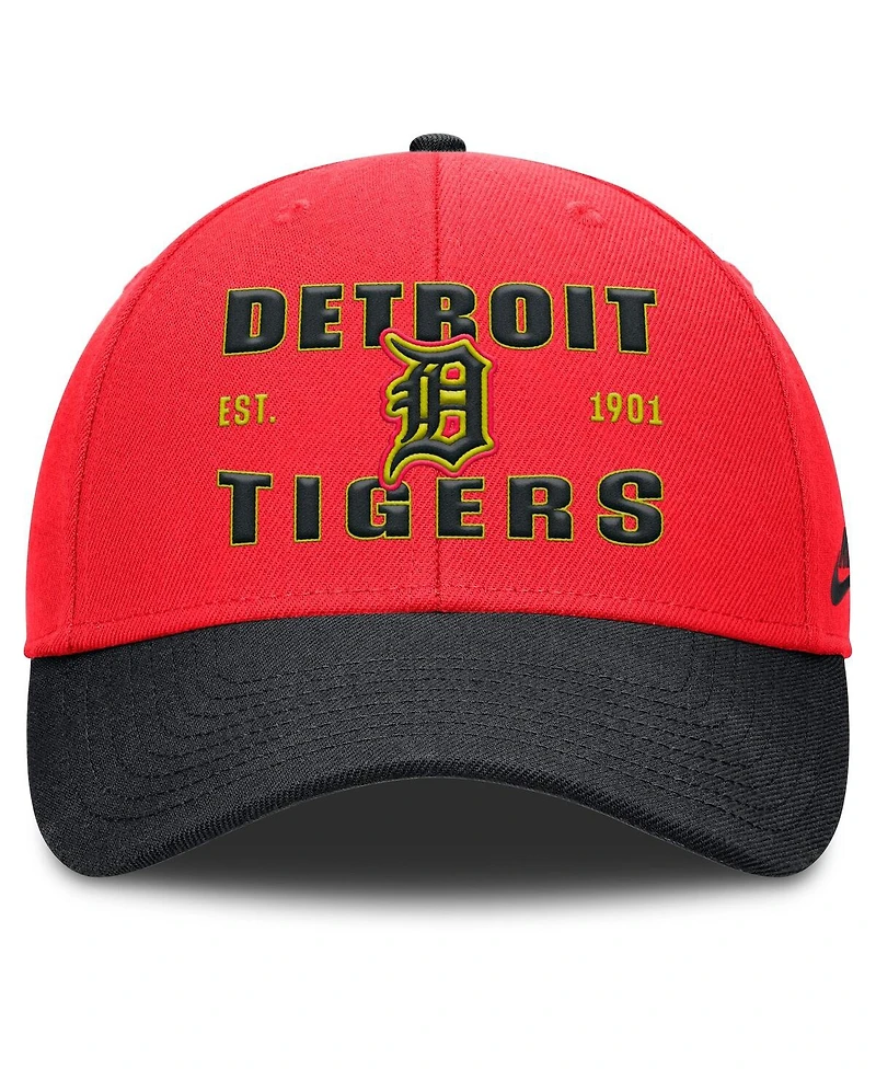 Nike Men's Crimson/Black Detroit Tigers Neon 90s Rise Adjustable Hat