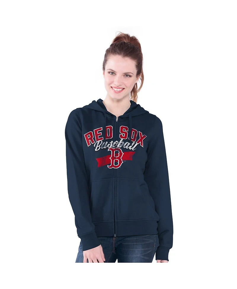 G-iii 4Her by Carl Banks Women's Navy Boston Red Sox Wild Cat Full-Zip Hoodie
