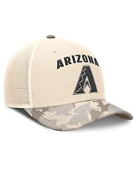 Nike Men's Natural Arizona Diamondbacks Camo Natural Pack Rise Adjustable Trucker Hat