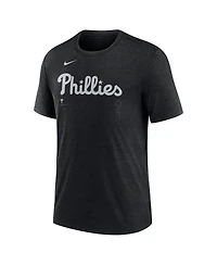 Nike Men's Dark Gray Philadelphia Phillies Lights Out Wordmark Tri-Blend T-Shirt