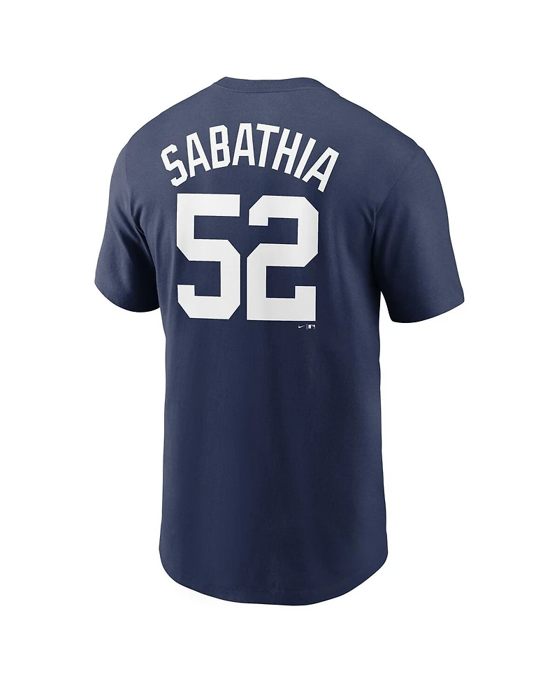 Nike Men's Cc Sabathia Navy New York Yankees 2025 Baseball Hall of Fame Retired Name Number T-Shirt