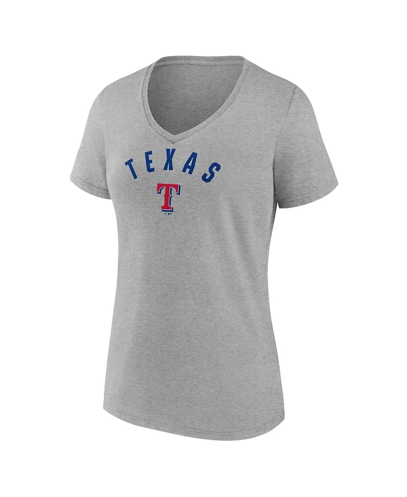 Fanatics Women's Gray Texas Rangers V-Neck T-Shirt