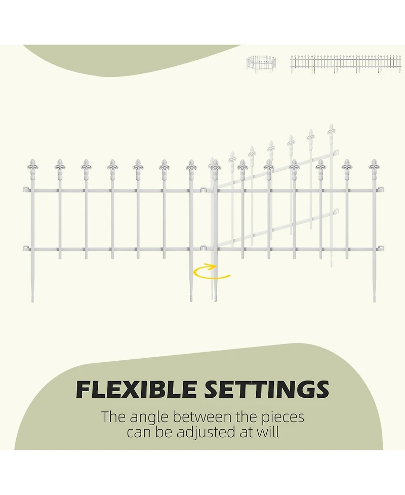 Outsunny 9.2' Garden Fence Border Edging, Pack of 5,