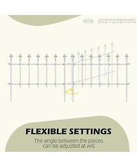 Outsunny 9.2' Garden Fence Border Edging, Pack of 5,