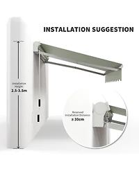 Outsunny 8' x 7' Patio Retractable Awning, Manual Exterior Sun Shade,