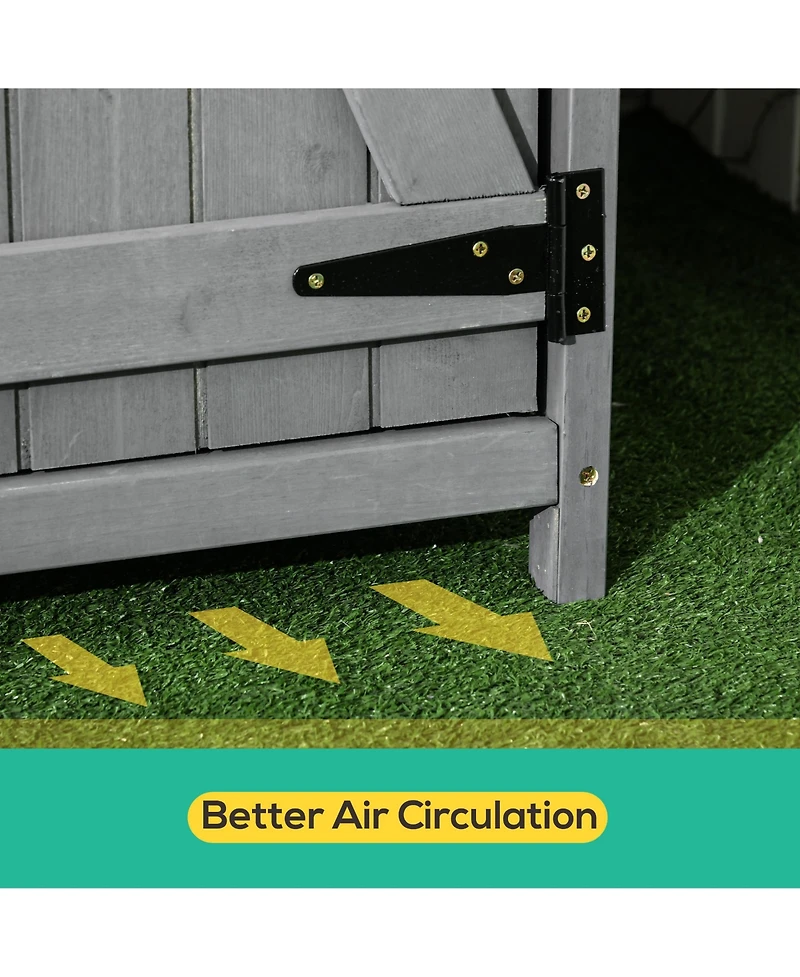 Outsunny Wooden Garden Storage Shed w/ Asphalt Roof, Shelves & Lock Backyard