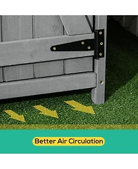 Outsunny Wooden Garden Storage Shed w/ Asphalt Roof, Shelves & Lock Backyard