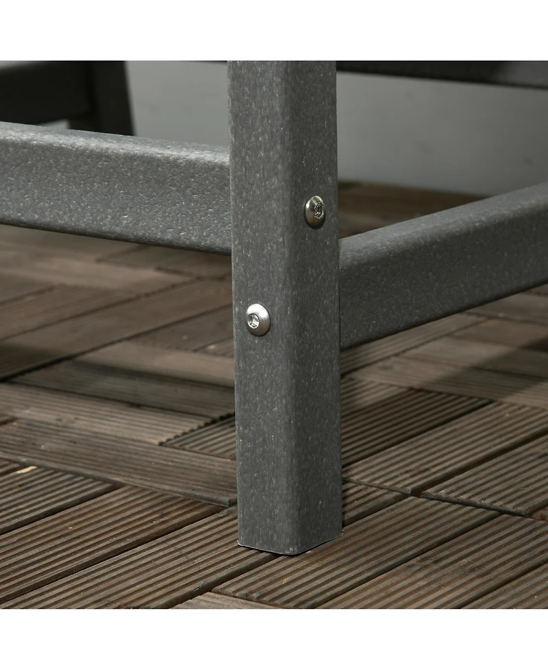 Outsunny Patio Chair with Armrests, Slatted Back Armchair