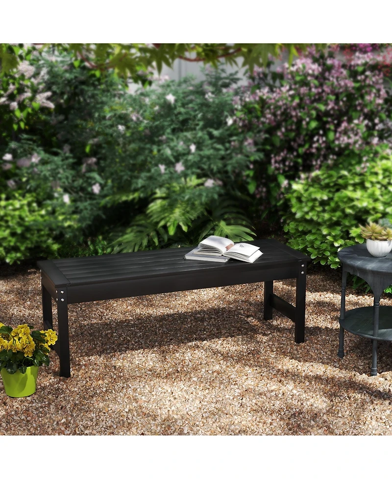 Outsunny 47" Hdpe Outdoor Bench, Backless Slatted Garden Bench Seat,