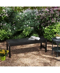 Outsunny 47" Hdpe Outdoor Bench, Backless Slatted Garden Bench Seat,