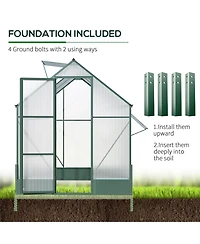 Outsunny 6' x 8' x 7' Walk-in Plant Polycarbonate house Backyard/Outdoor