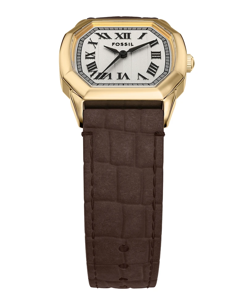 Fossil Women's Harlow Three-Hand Brown Croco Leather Watch, 27mm