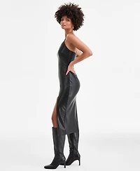 Bar Iii Women's Faux-Leather Midi Dress, Macy's Exclusive