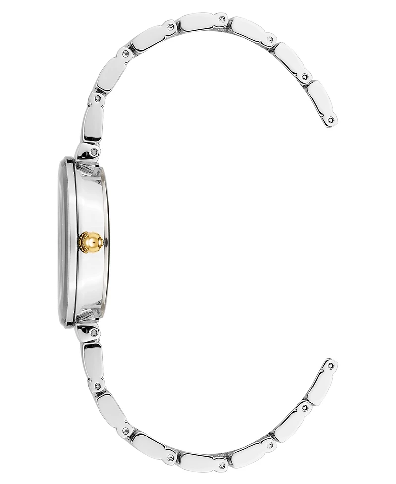 Anne Klein Women's Quartz Classic Gray and Two-Tone Diamond Accented Bracelet Watch, 28mm