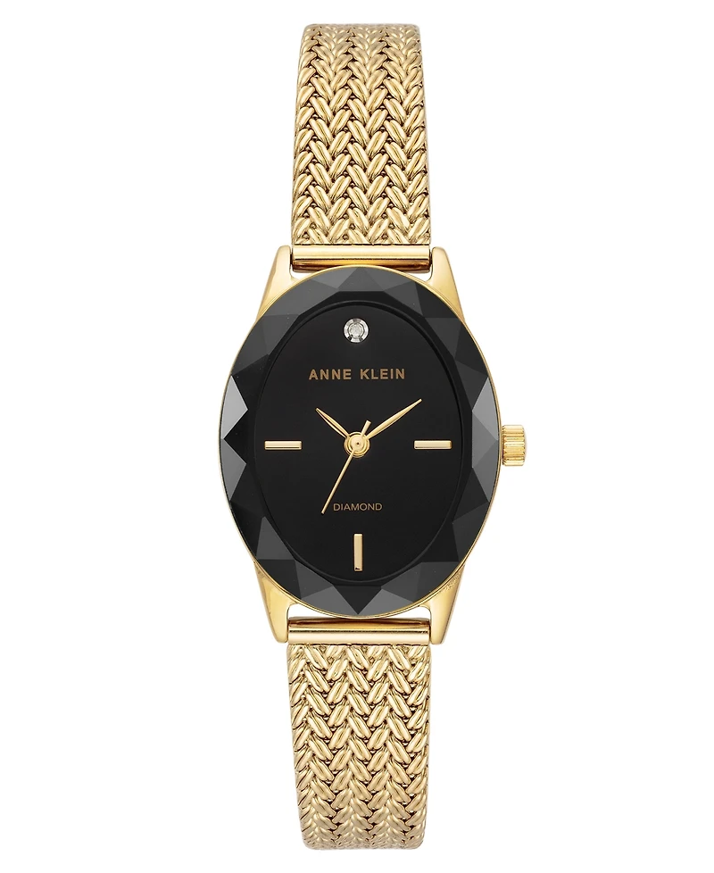 Anne Klein Women's Quartz Enduring Gold-Tone Stainless Steel Mesh Watch, 24mm
